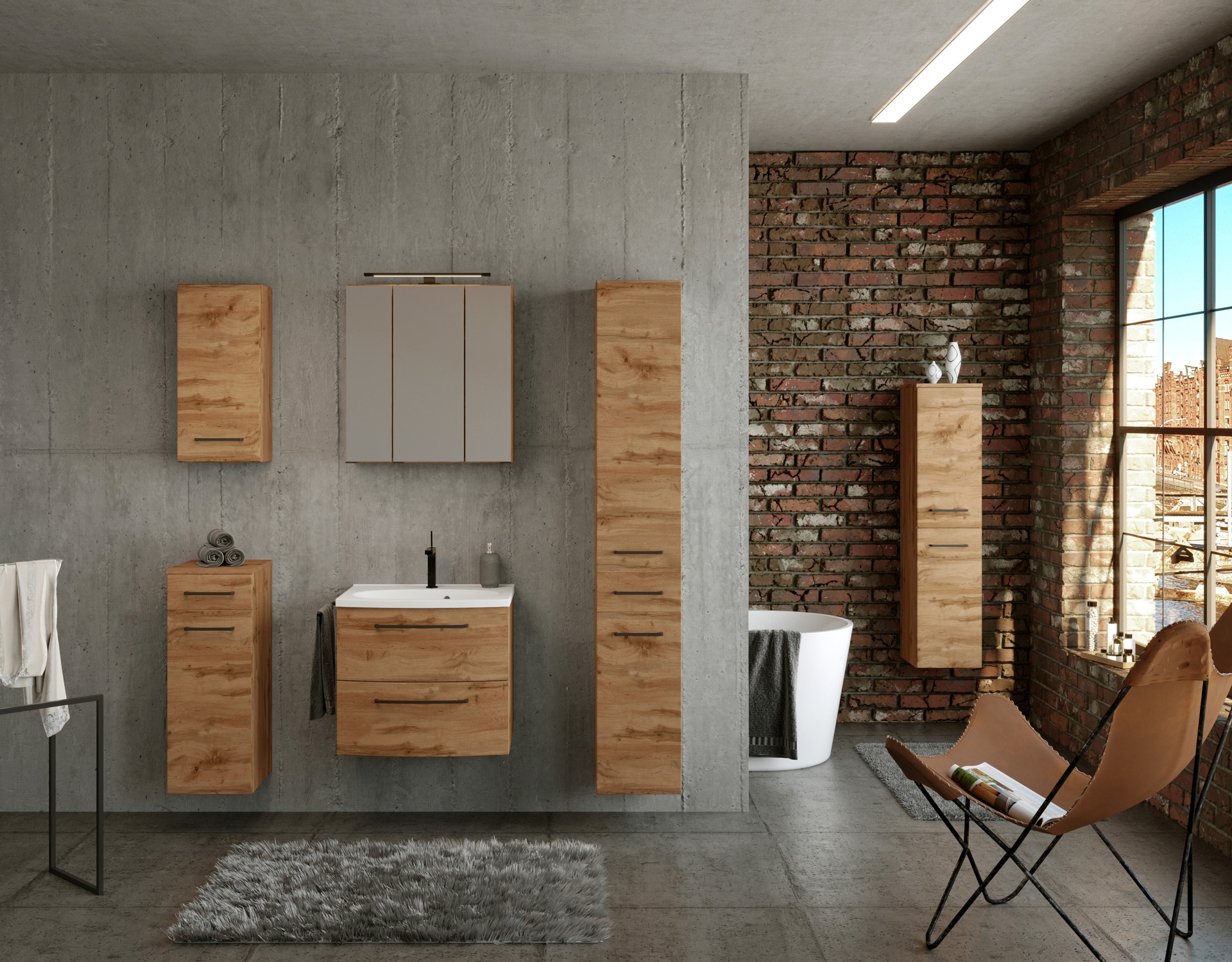Bad-Hängeschrank LIMBURG braun 30cm