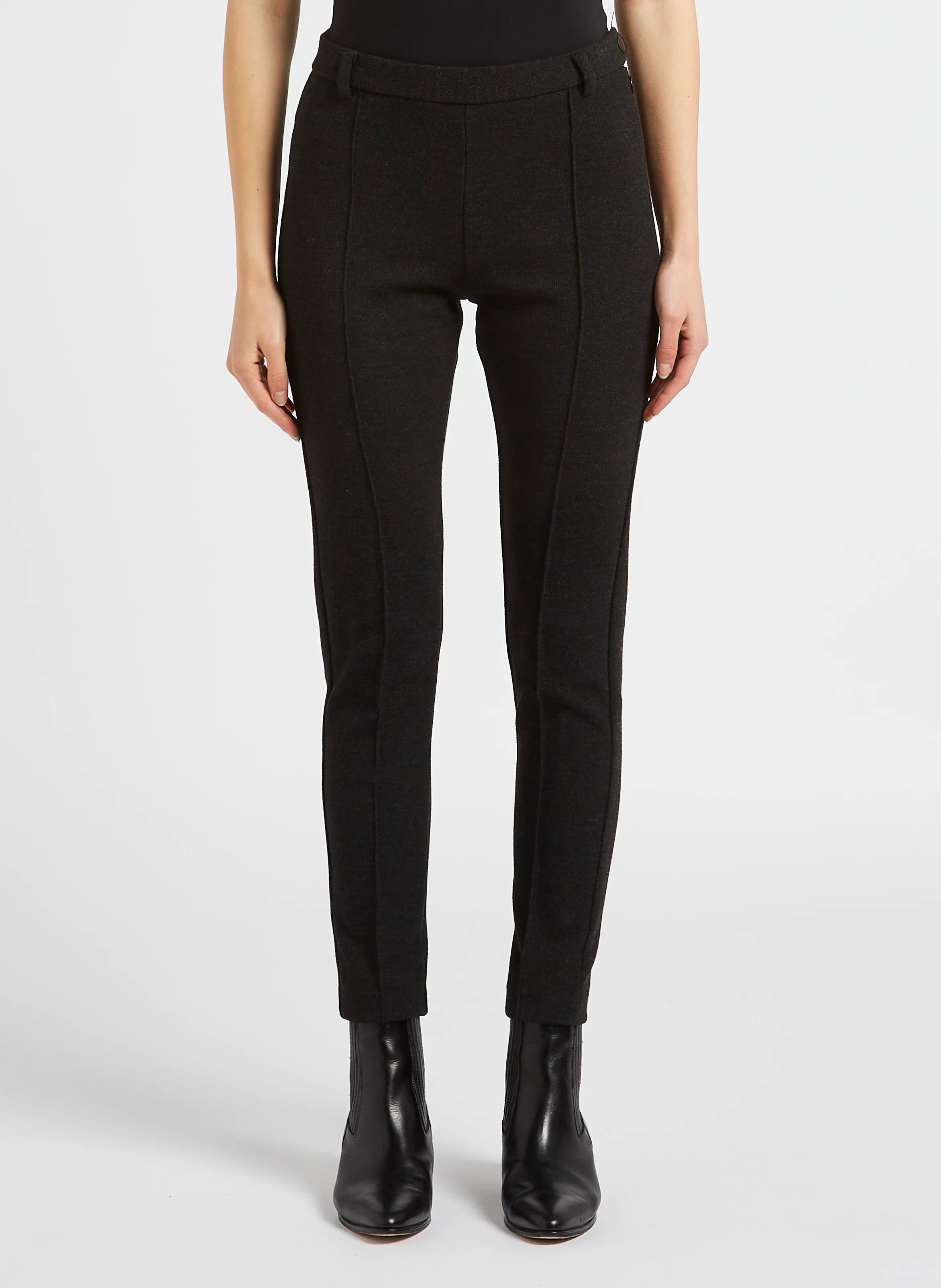 Pantalon carotte taille basse | Gris