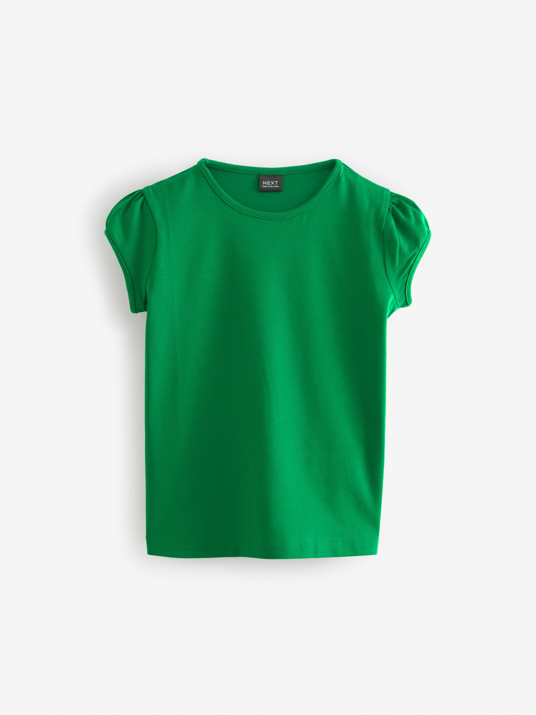 Groen - 2 -pack T-shirts met pofmouwen (3-16jaar)