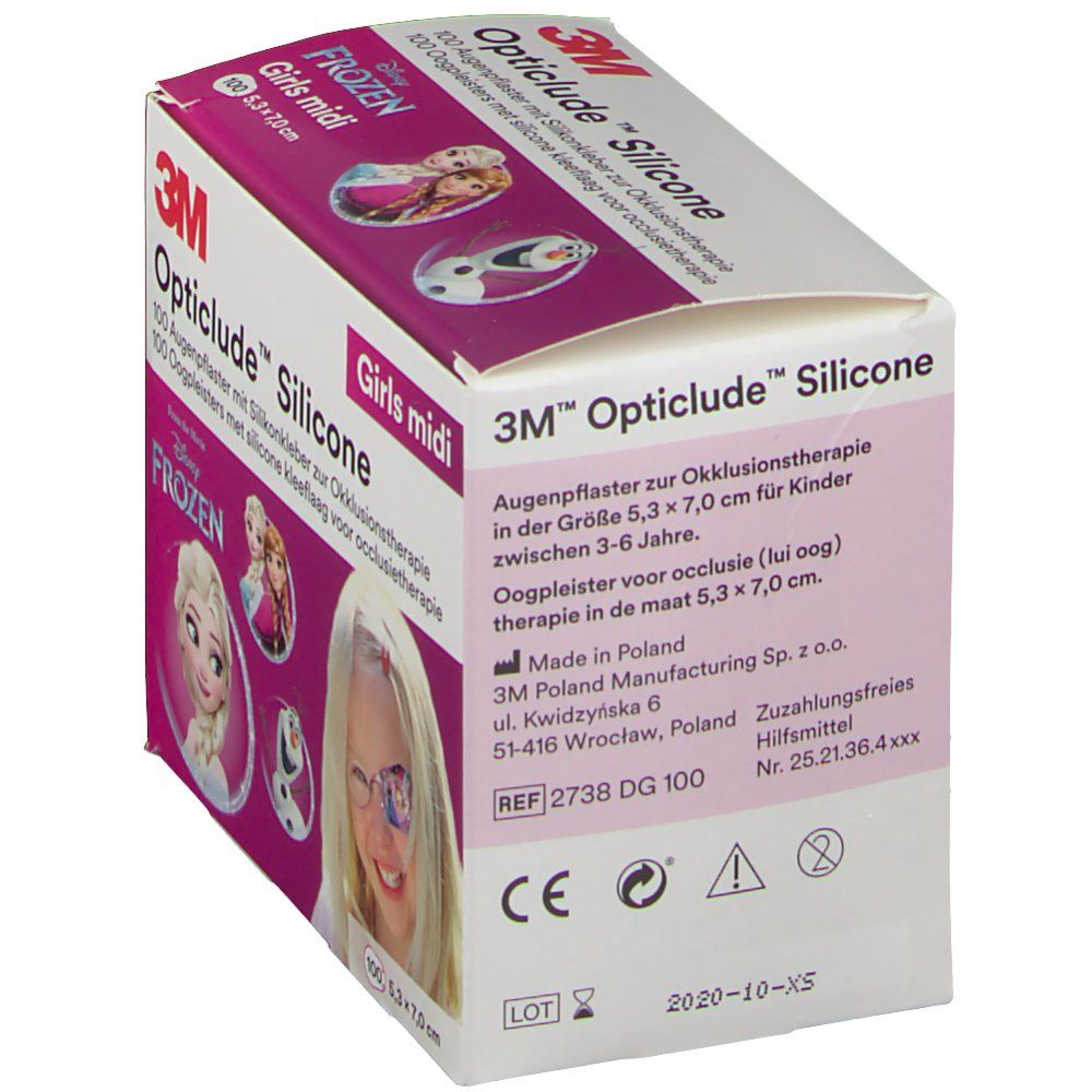 Opticlude 3M Silicone Disney Girls midi 5,3 cm x 7,0 cm