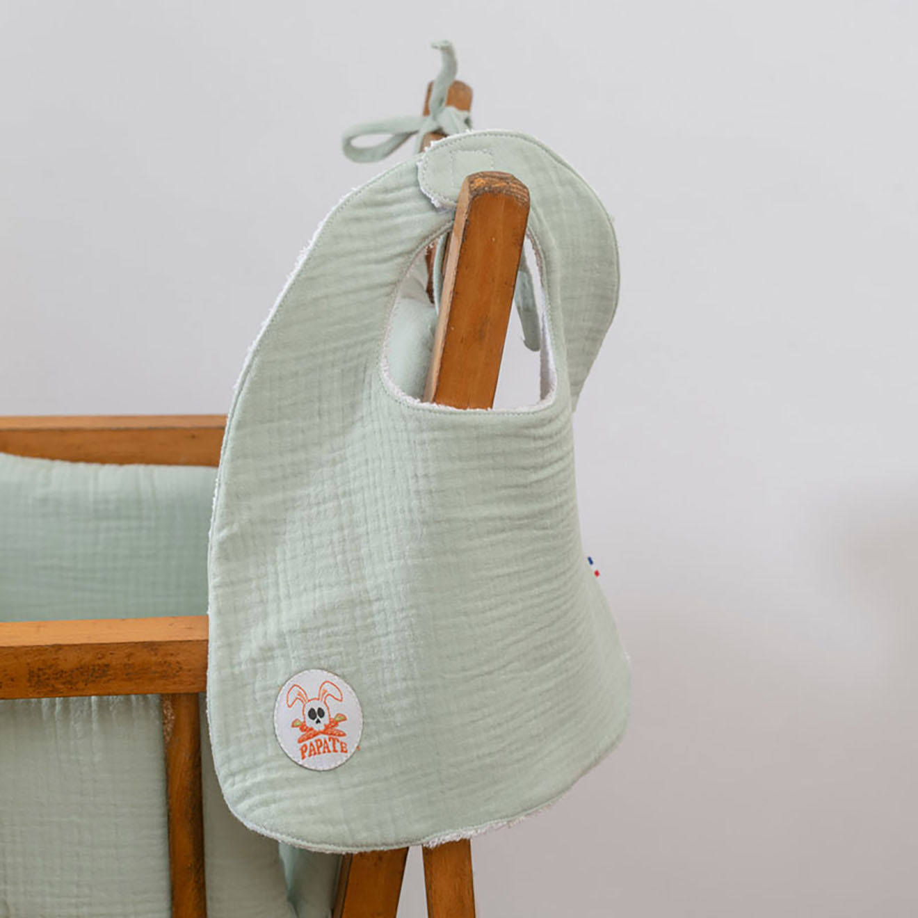 Papate Bavoir en Coton Bio vert - 20x25 cm