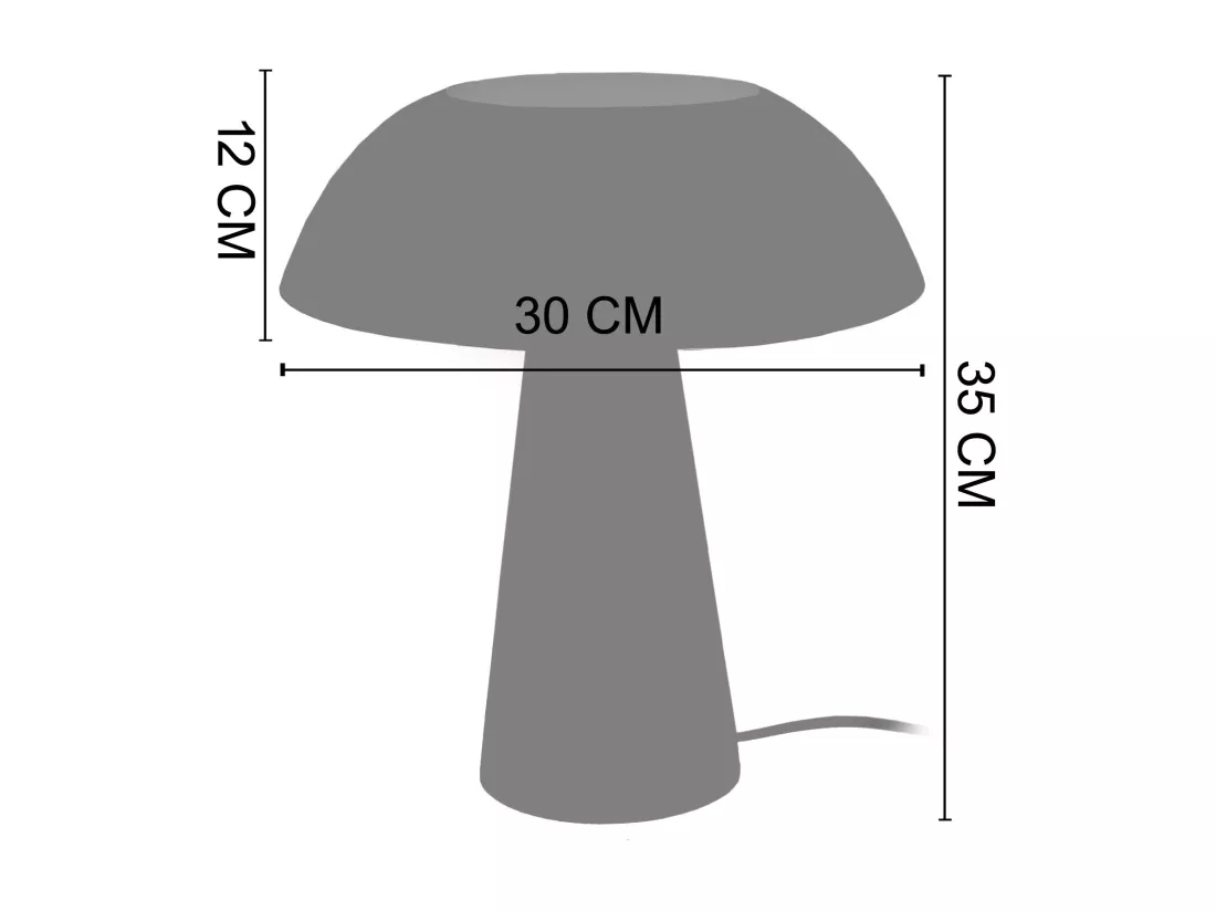 Lampe a poser conique bois naturel,aluminium 35 cm.