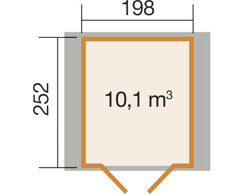 motorgarage weka La Cochera met vloer 240 x 273 cm gelakt