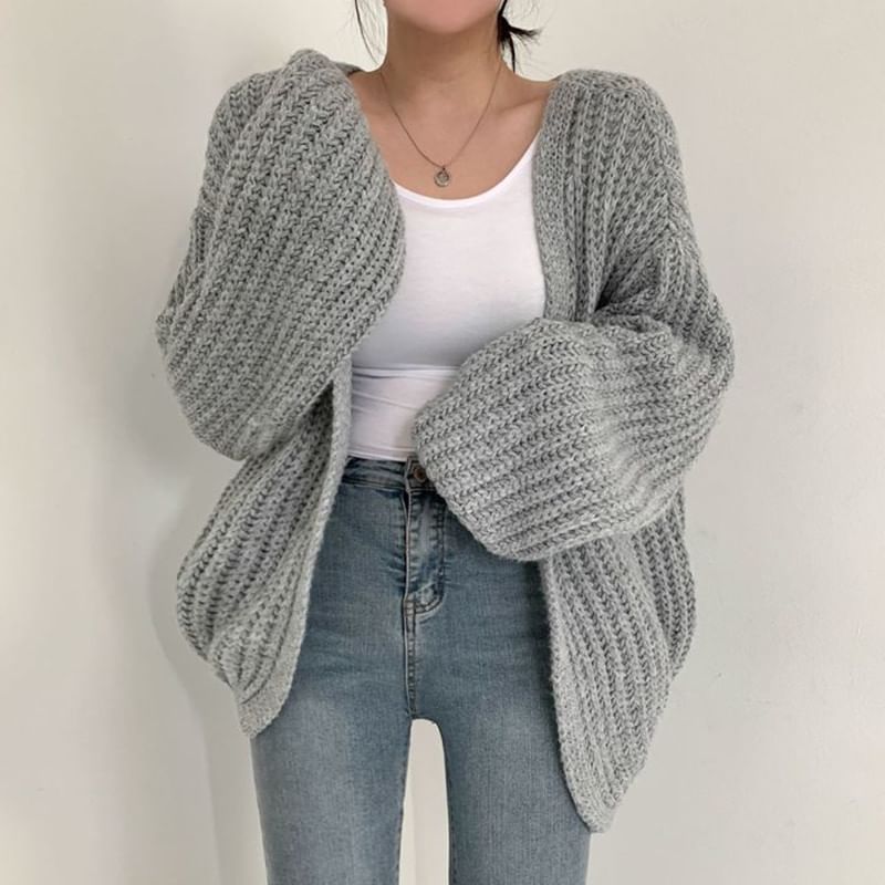 Angel Shine - Oversized open-front ballonmouw V-hals vest