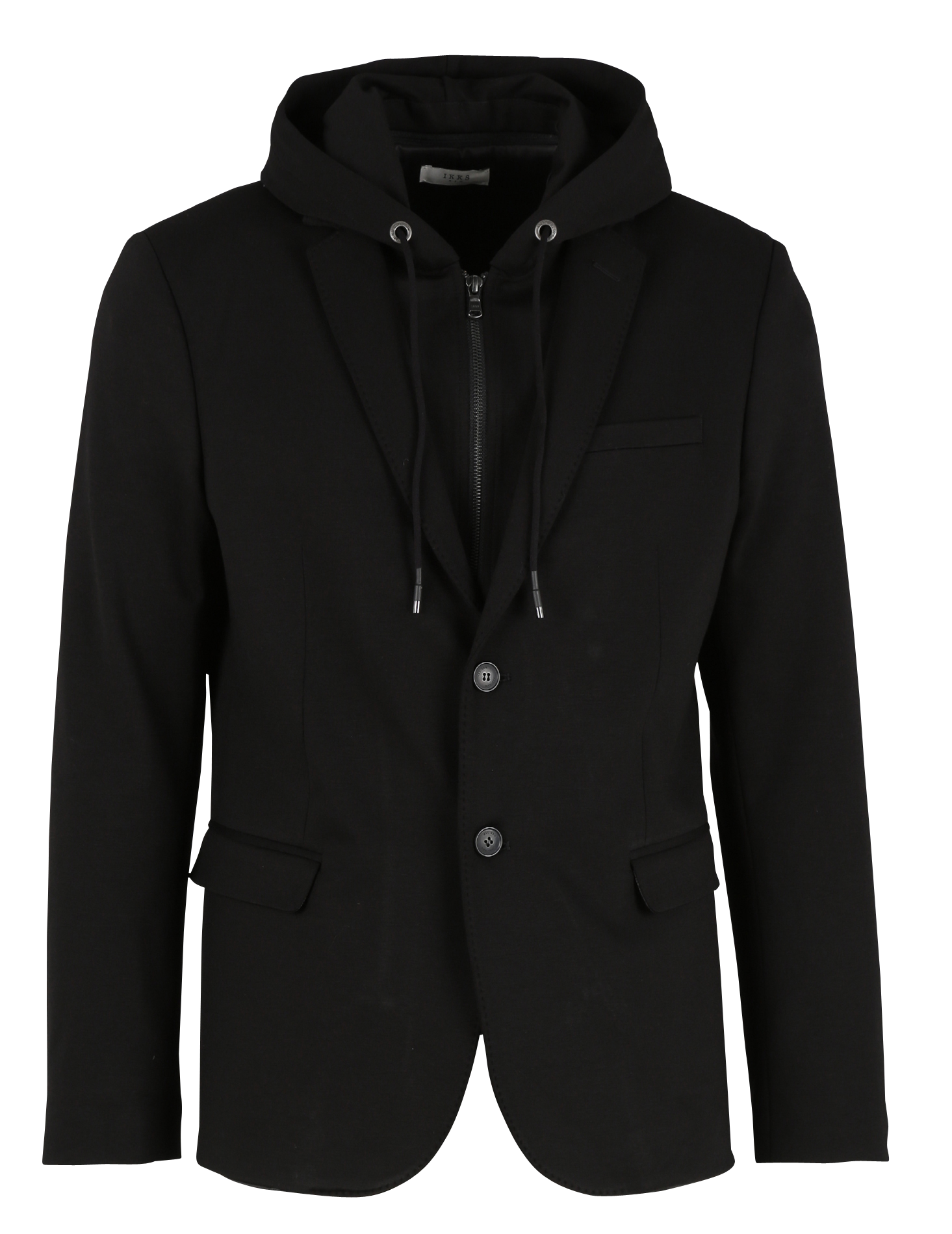 Veste col classique à capuche | Noir