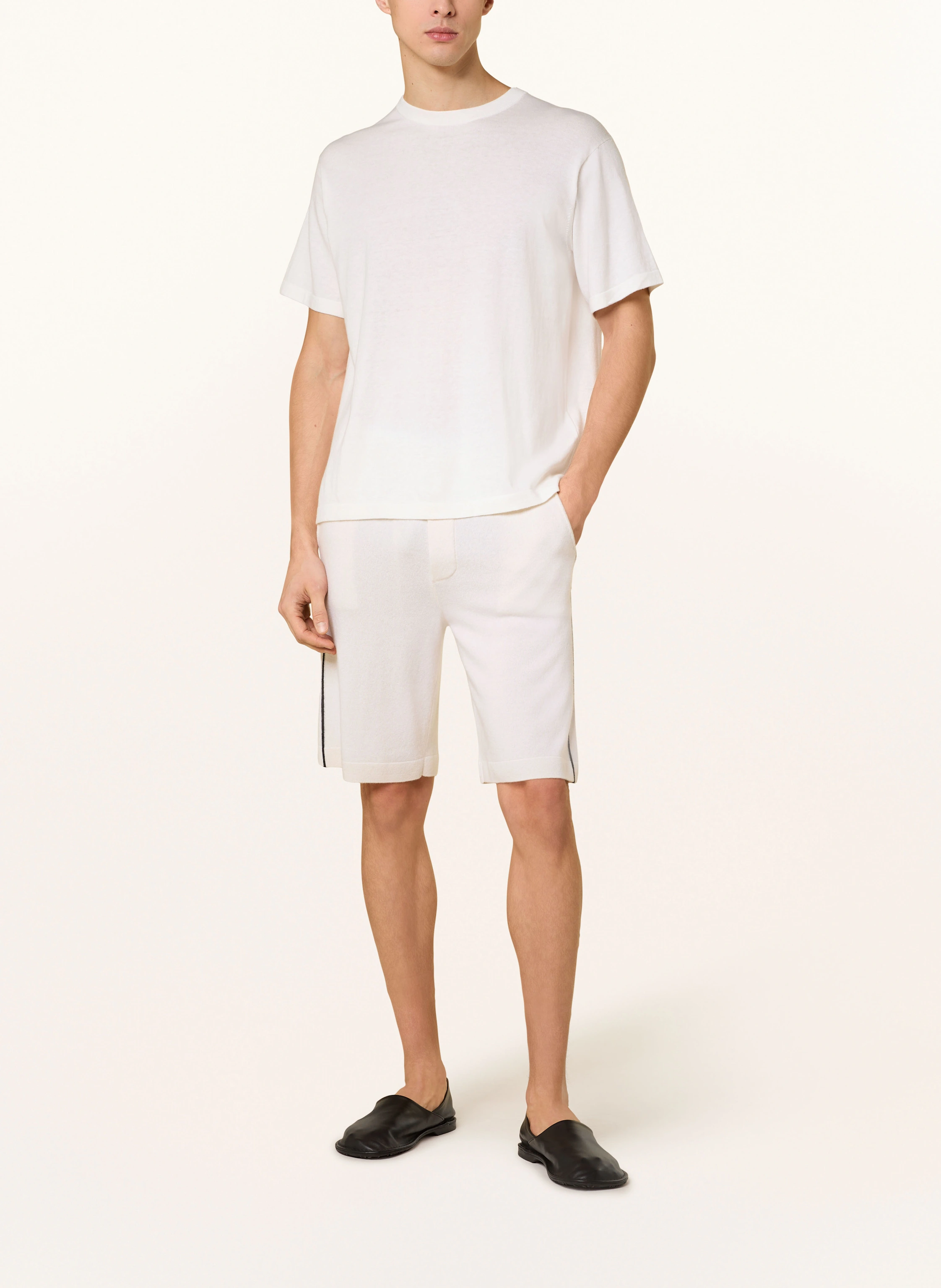LISA YANG Strickshorts OLLIE aus Cashmere mit Galonstreifen