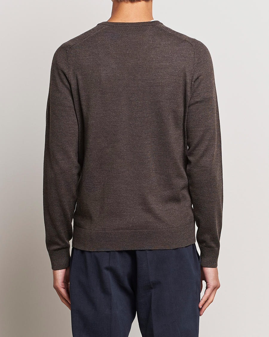 Morris Merino V-neck Brown