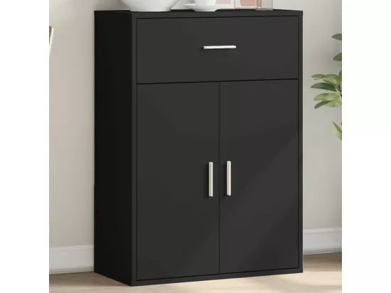 Buffet noir 60x30x84 cm bois d'ingénierie