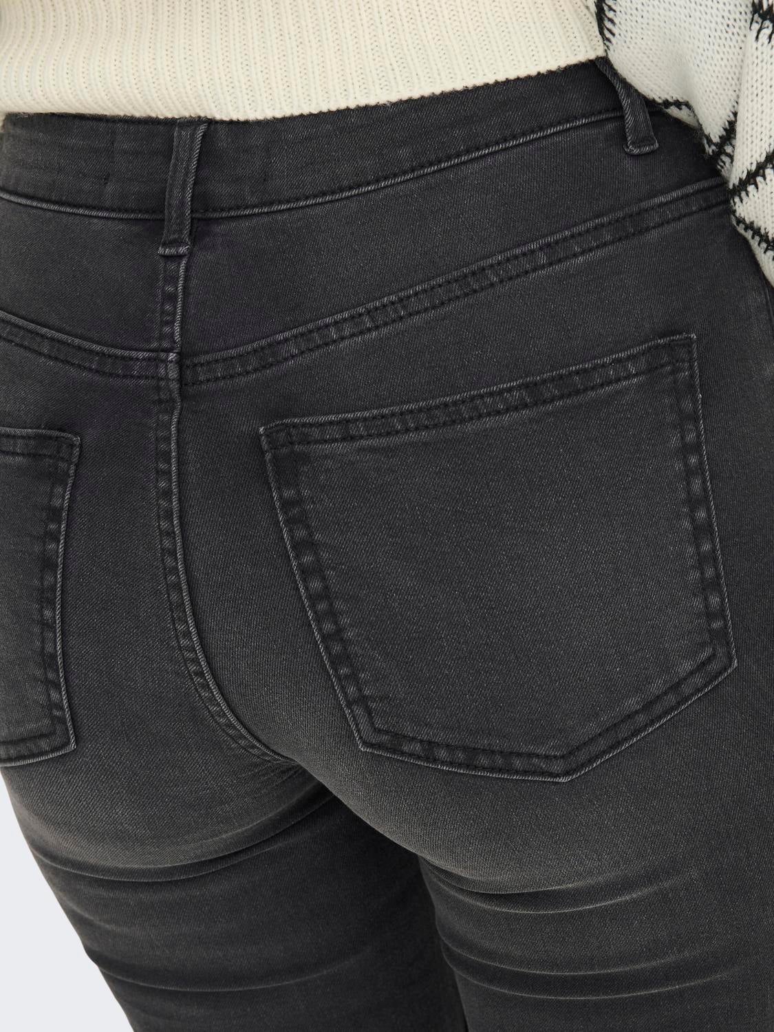 JDYMOON Hohe Taille Skinny Fit Jeans Dark Grey Denim