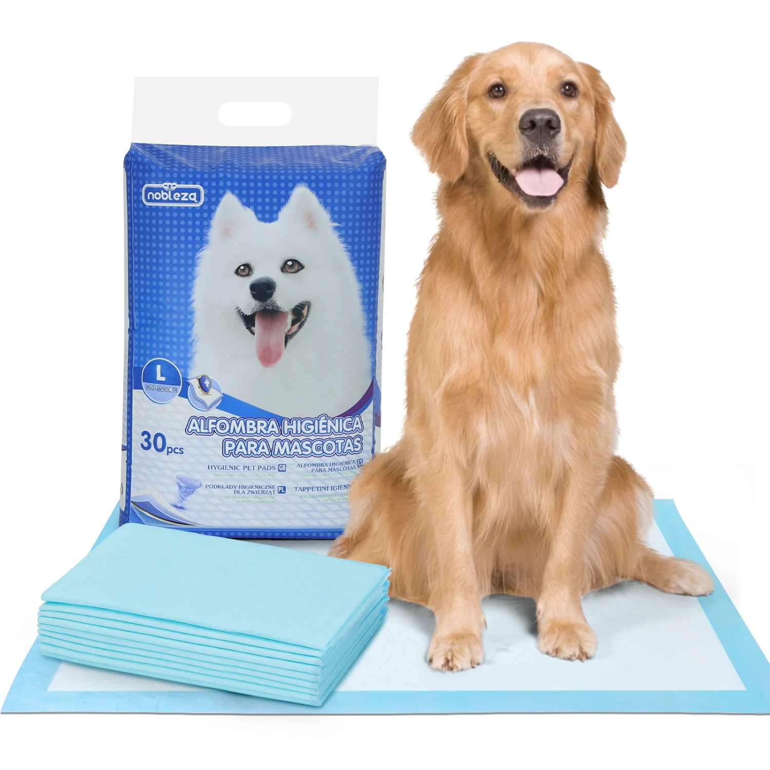 Nobleza - 300 Tapetes Higiênicos para Treinamento de Cães, Tapete de Treinamento para Animais de Estimação, Ultra Absorvente 90 x 80 cm