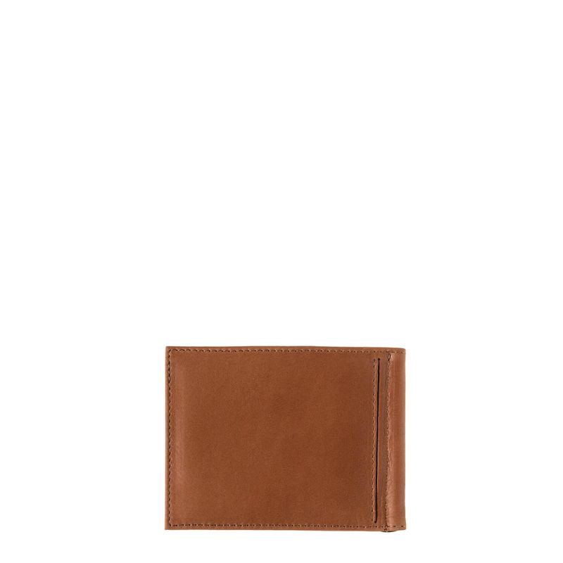 Portefeuille italien Hector avec pince à billets en cuir Vintage Terre brunie