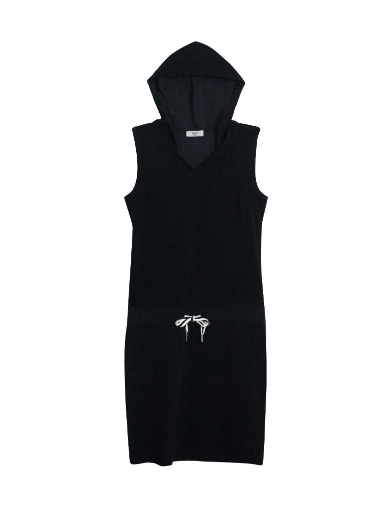 HBT ROBE TINA ÉPONGE CAPUCHE NOIR