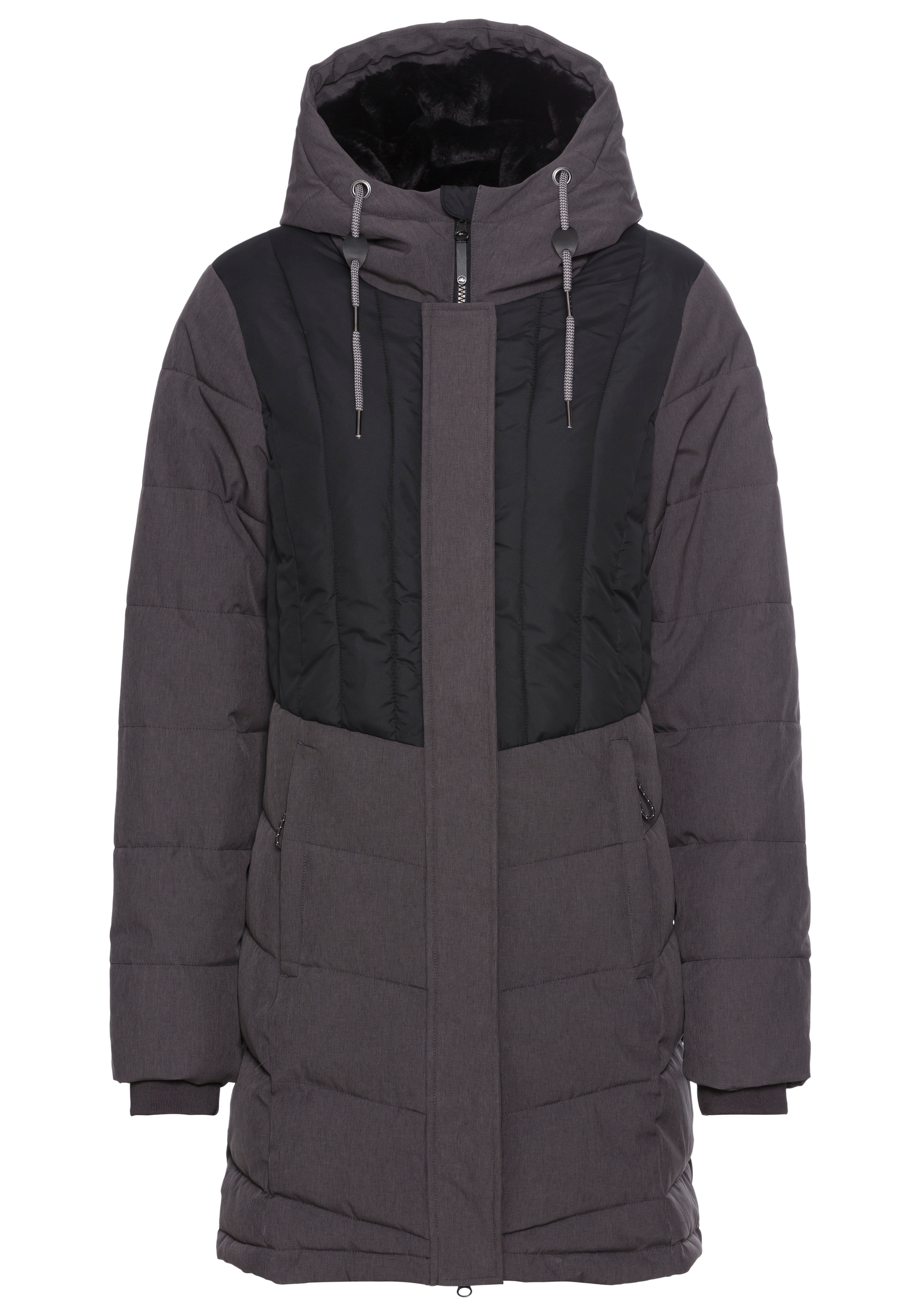 Polarino Winterjacke mit Kapuze gesteppter Winterparka mit gefütterter Kapuze
