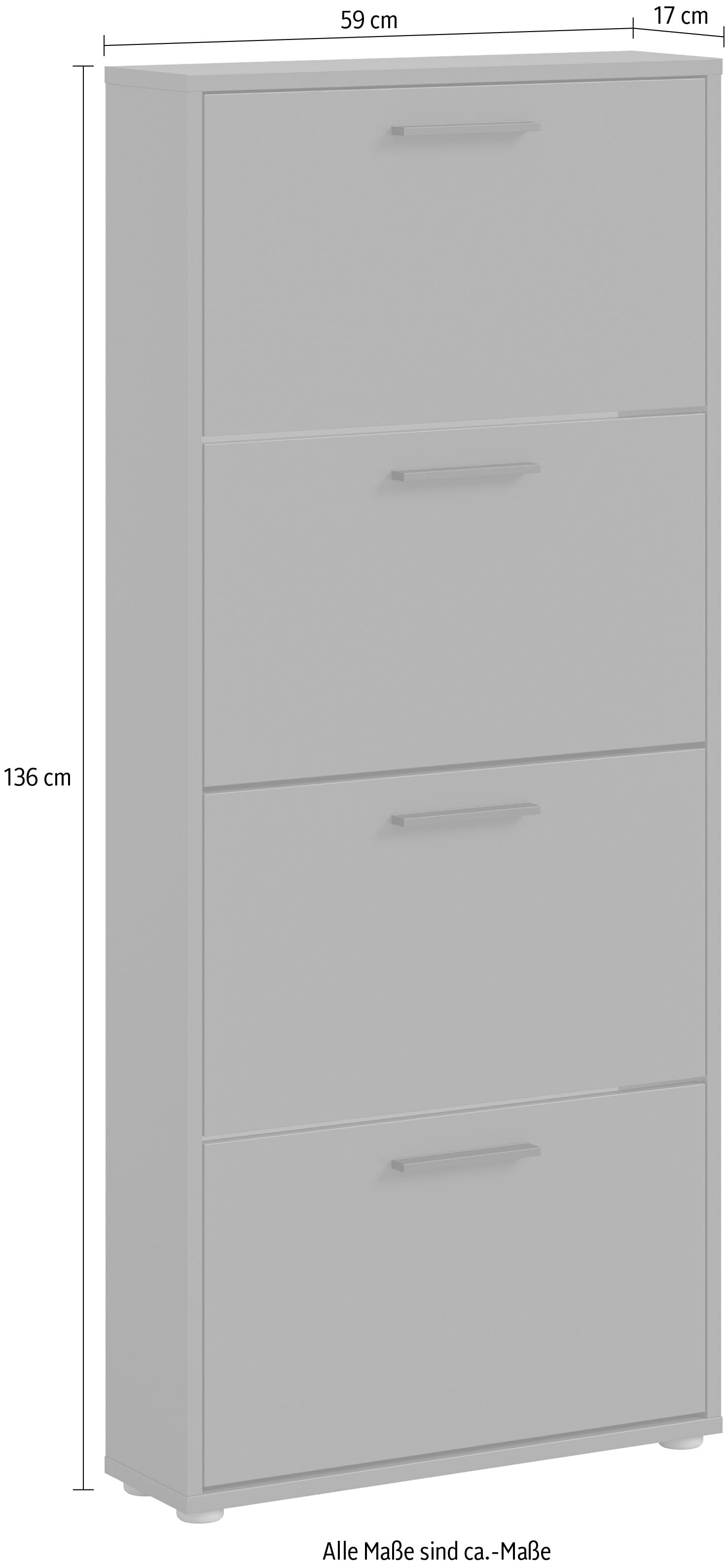 HBZ Schuhkipper »Sam Schuhkipper, Schuhschrank BxHxT 59x136x17 cm« 1 Stk. tlg. mit 4 Klappen