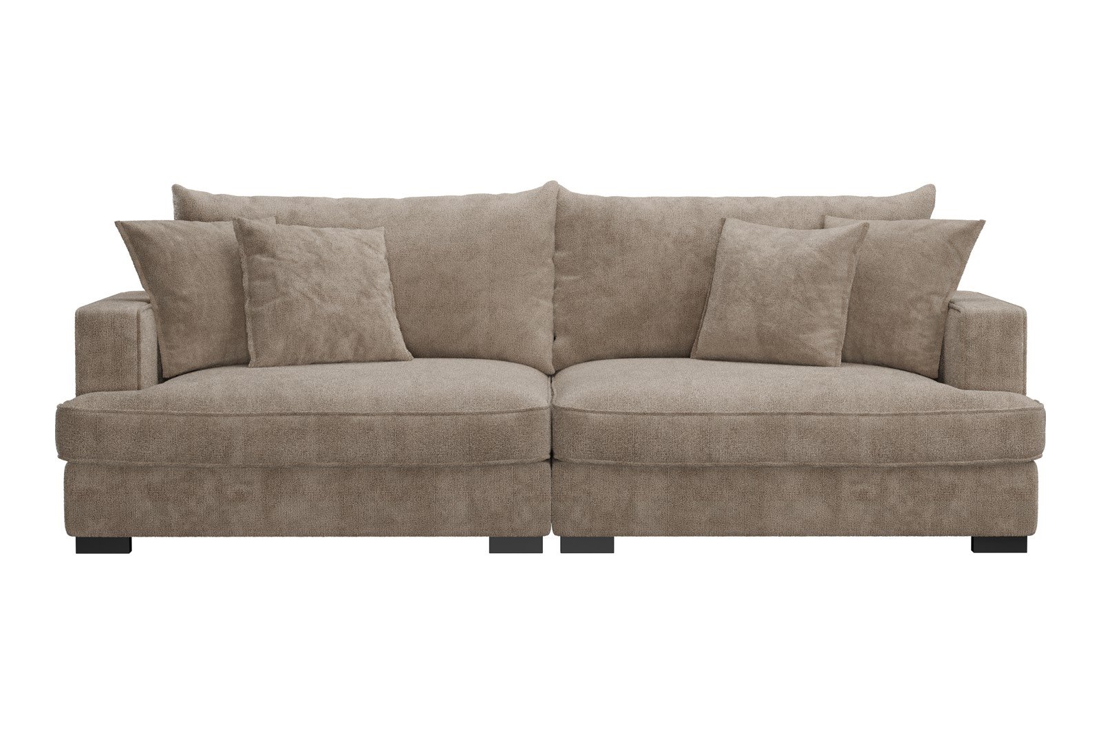 Rossi Lux 3-seter sofa Tekstil Genesis 4 Beige, arm A med sorte ben. Lux Komfort.