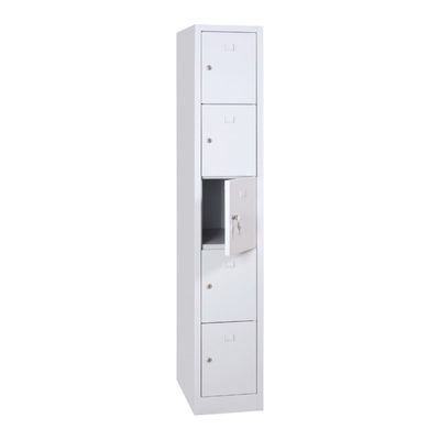 Vestiaire 1 colonne soit 5 cases monobloc - H180 x L30 x P50 cm - blanc