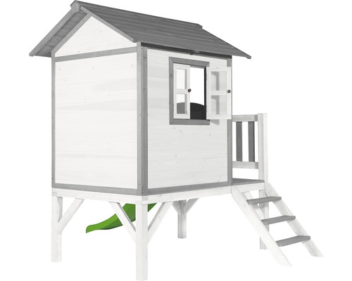 Sunny Lodge XL houten speelhuis, grijs en wit