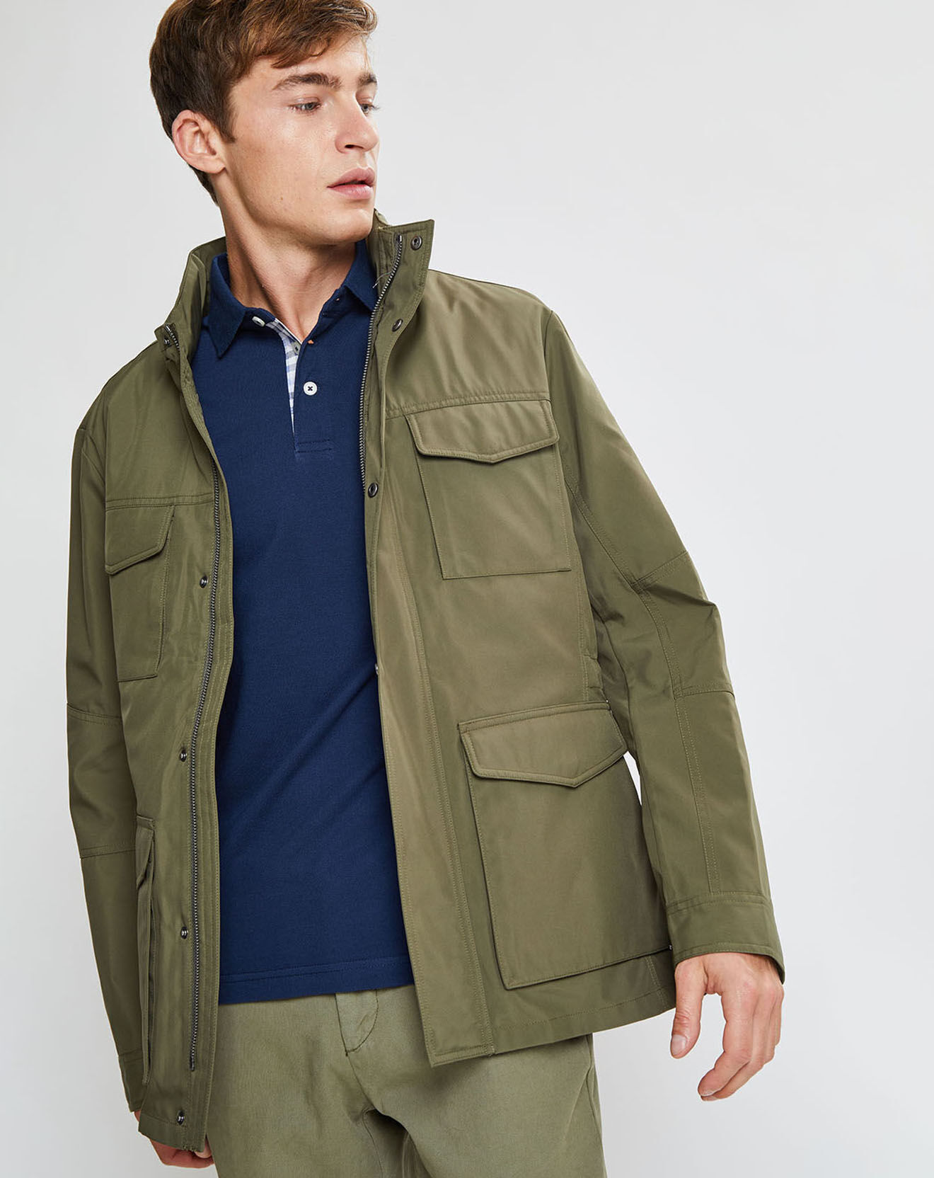 Hackett London Parka en Nylon kaki
