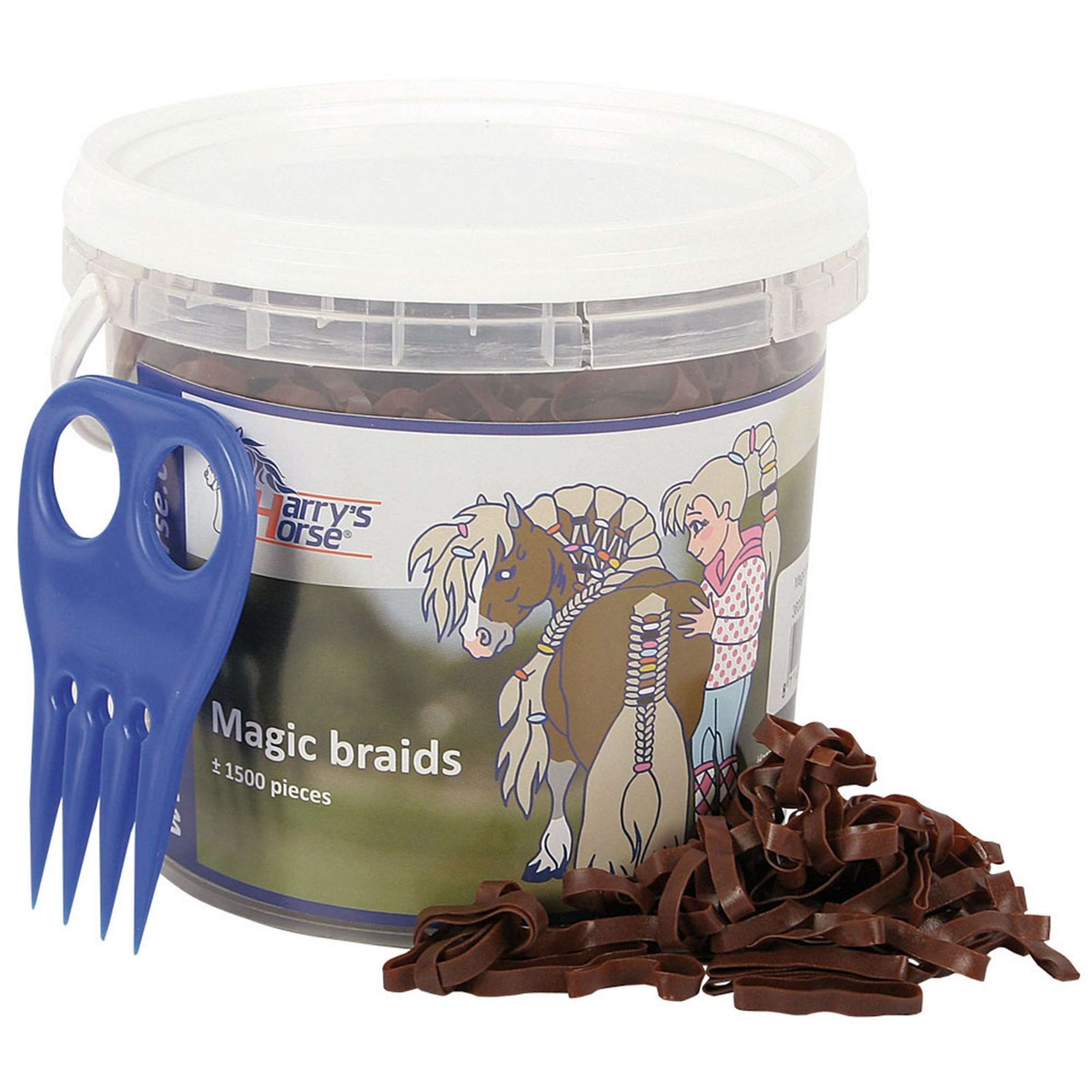 Harry's Horse Haarelastiekjes Magic Braids Pot Bruin