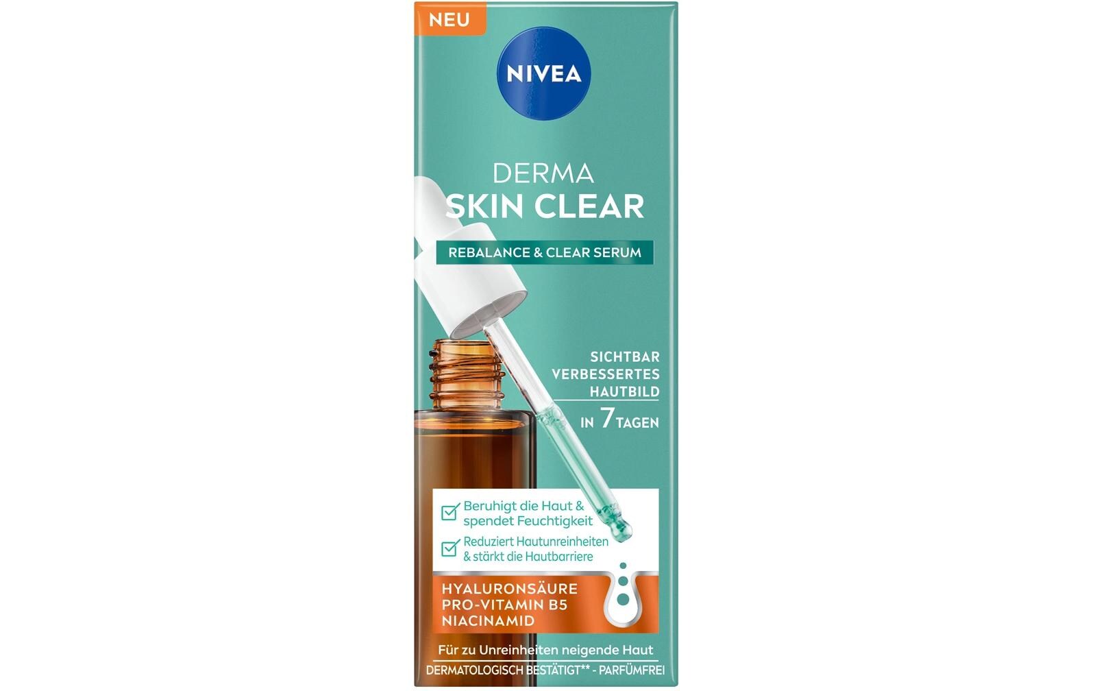 Gesichtsserum Derma Skin Rebalance & Clear 30 mlSerum zur Stärkung der Hautbarriere und Reduzierung von Hautunreinheiten