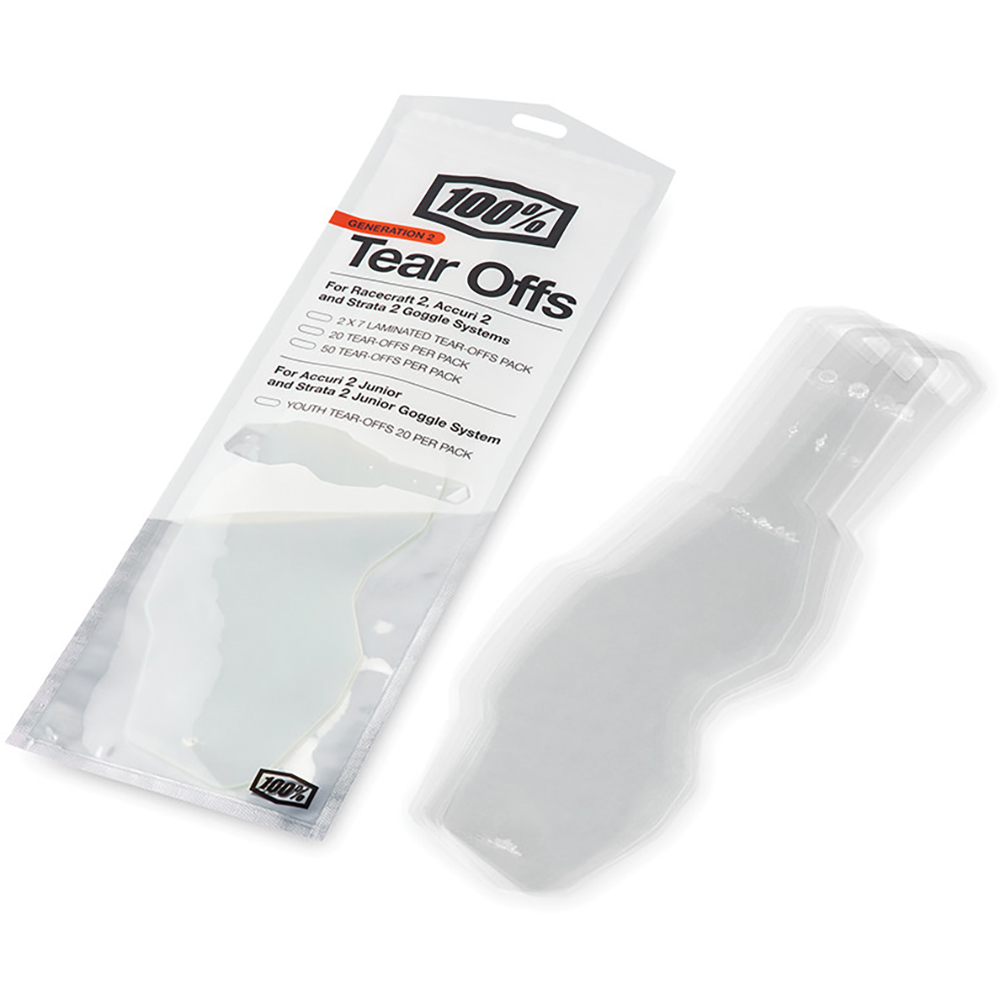 100% - Tear-offs laminés Accuri 2 / Racecraft 2 / Strata 2