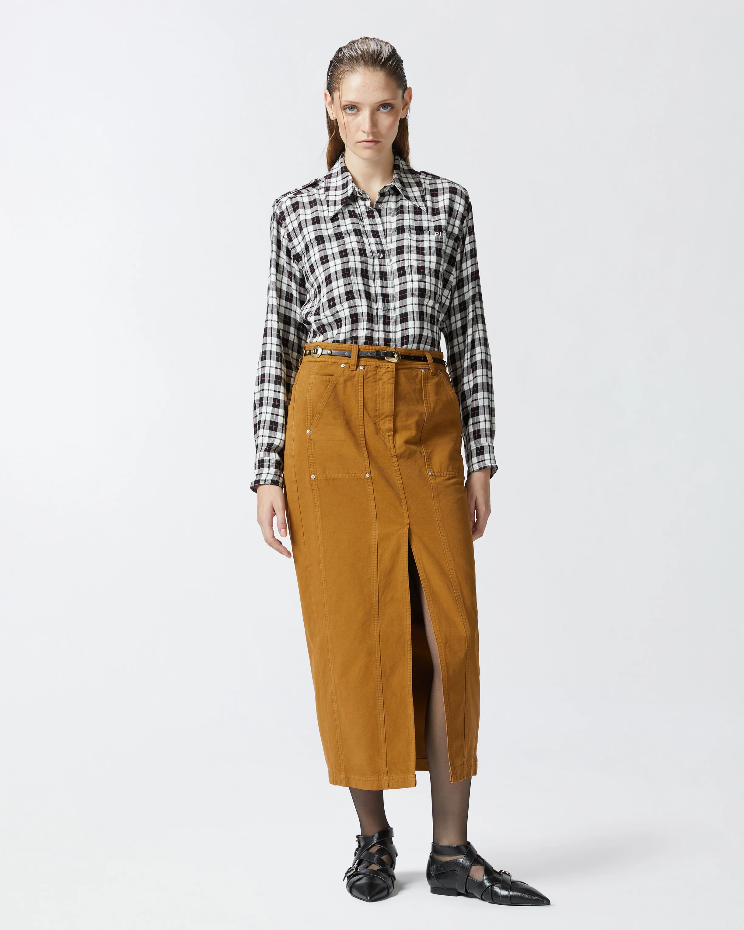 Jupe longue workwear | Orange