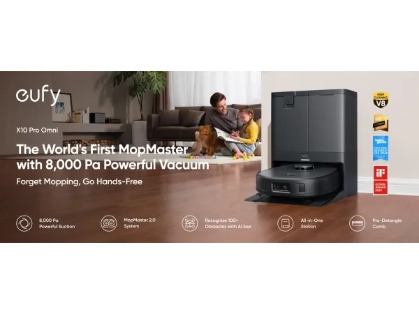 Eufy X10 Pro Omni, Sort, Rund, 2,5 L, 3 L, 113,5 mm, 327 mm