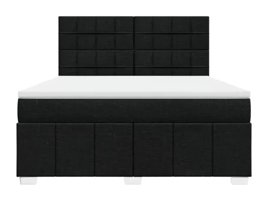 Sommier à lattes de lit avec matelas Noir 180x200 cm Tissu