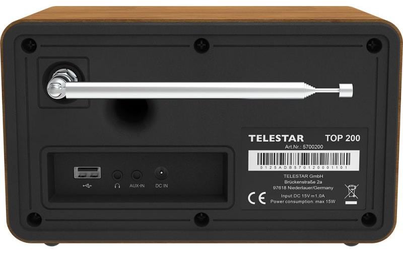 Internet Radio TOP 200 Braun/Holz<br>Mono-Radio mit DAB+/FM und Internetradio