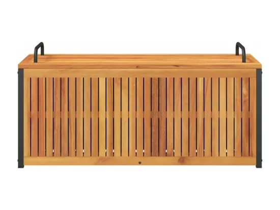 Boîte à coussins d'extérieur bois d'acacia solide et acier