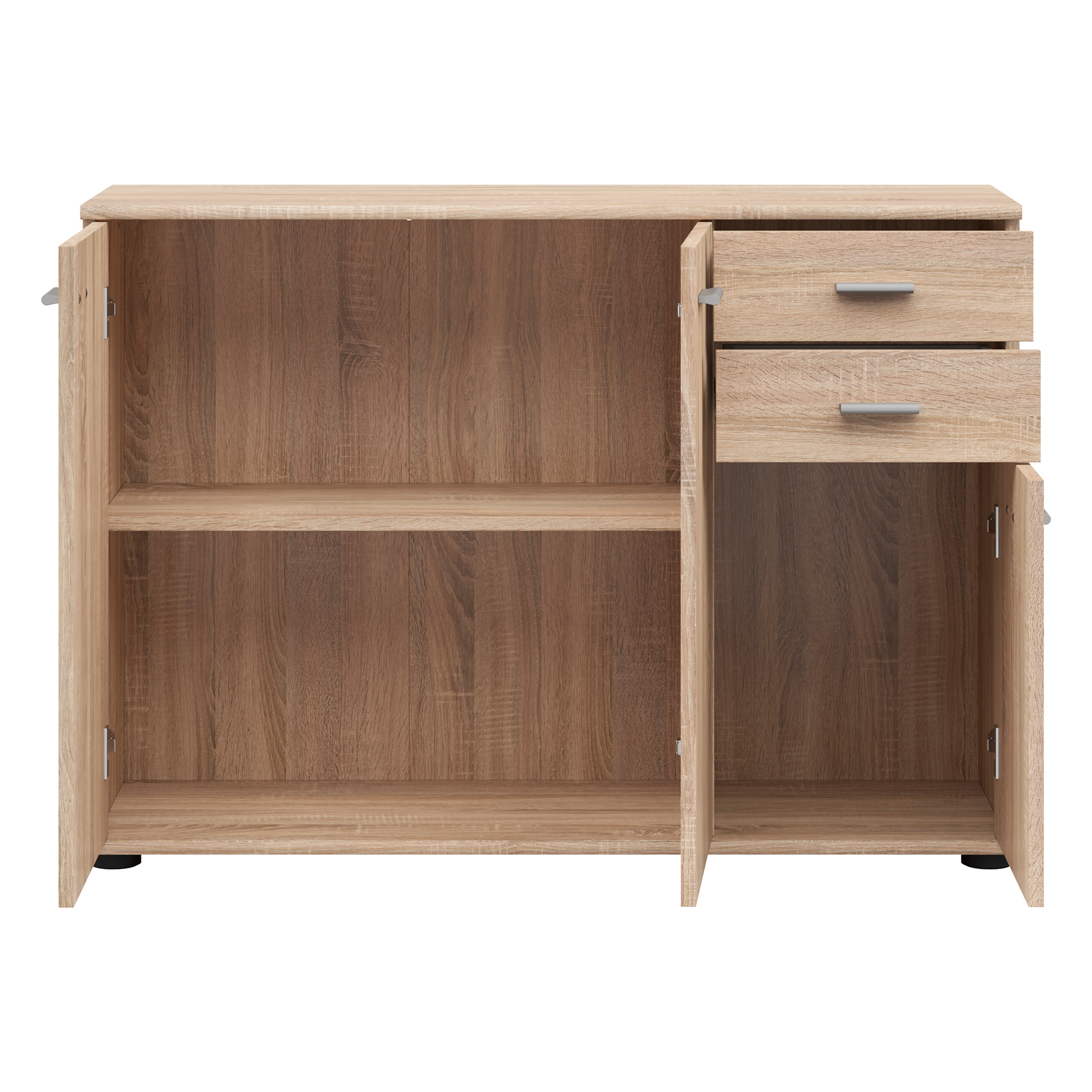 Kommode - Sonoma Eiche - 3 Türen - 106 cm breit