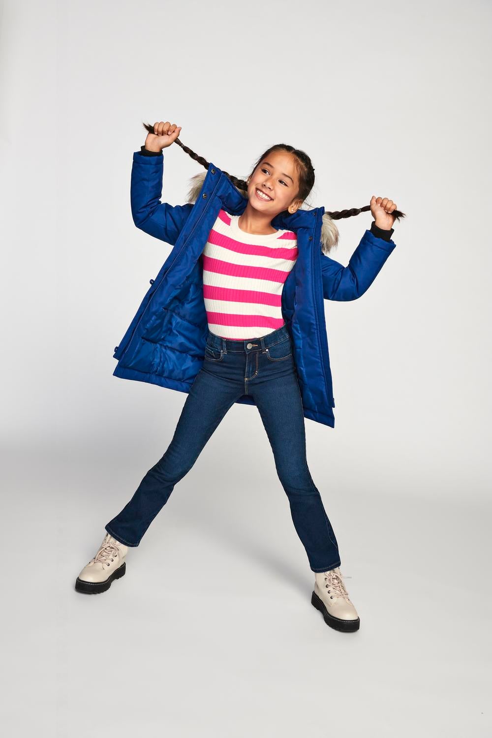 KOGROYAL Mittlere Taille Ausgestellt Jeans Dark Blue Denim