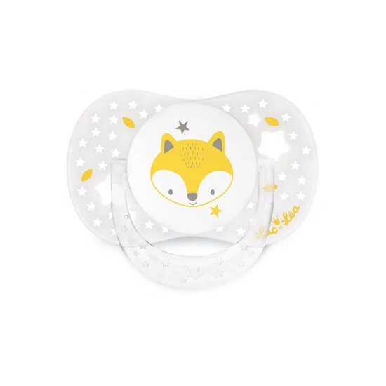 Lot de 2 Sucettes Anatomique en silicone avec anneau   Renard/Petit Cœur        0-6 mois   de               Luc et Léa