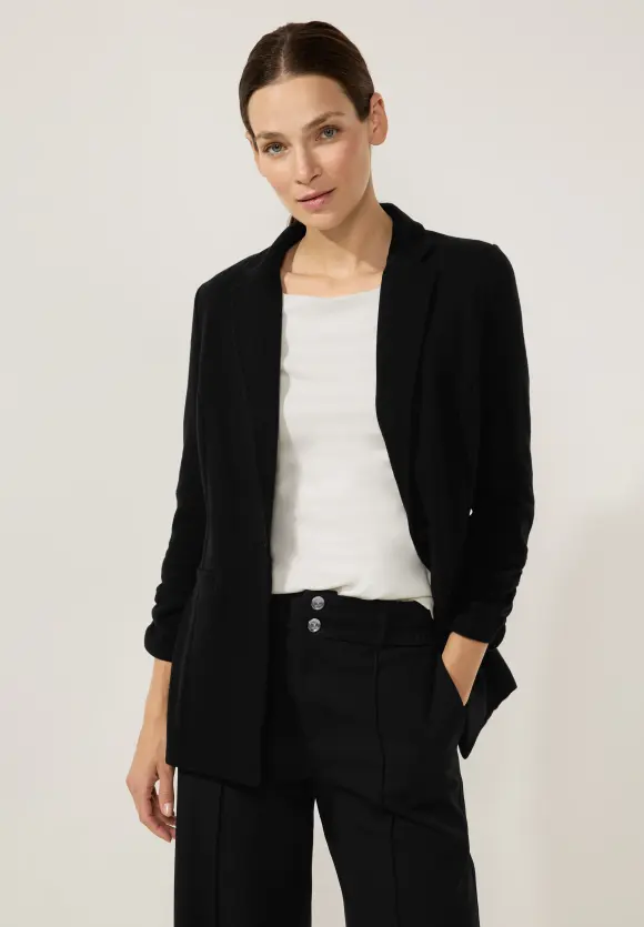 Longblazer mit Raffung - Black