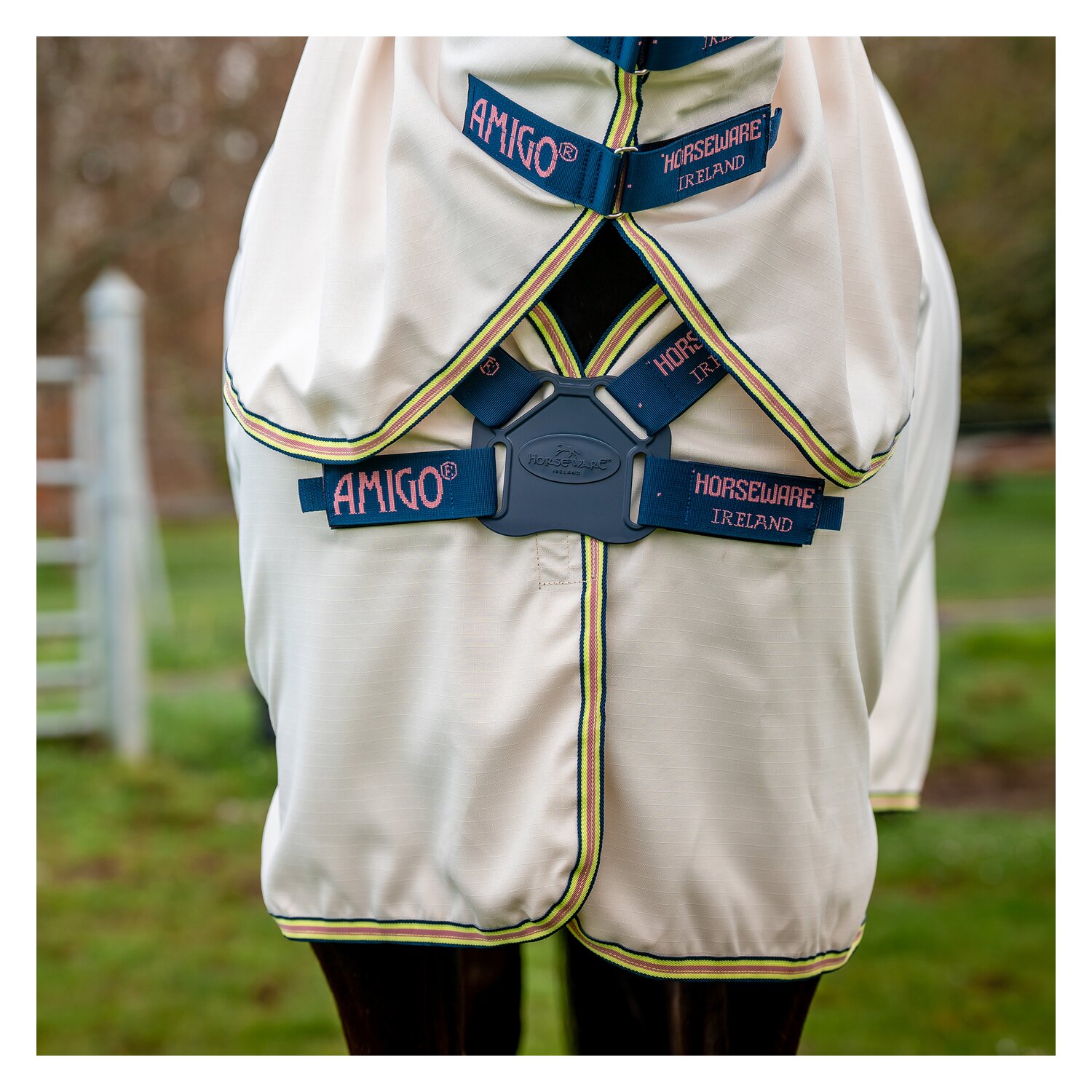 HORSEWARE Fliegendecke AMIGO Ripstop Hoody  - chalk/navy/rose