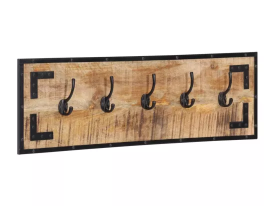Porte-manteaux 2 pcs 80x8x25 bois de manguier massif brut