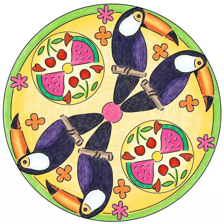 Ravensburger Mandala Designer Flamingo & Friends bunt