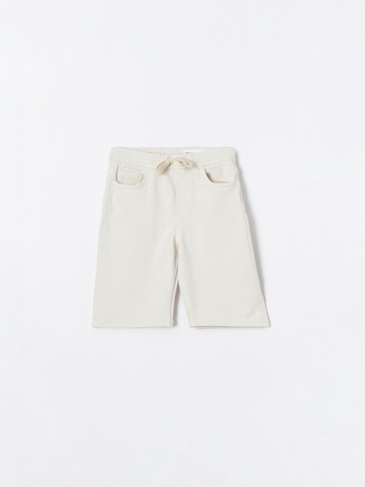 Shorts de moletom jeans - Marrom