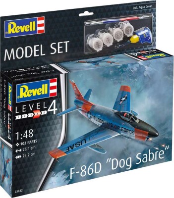 Revell - F-86D Sabre Dog Modelfly Byggesæt - 1:48 - Level 4 - 63832