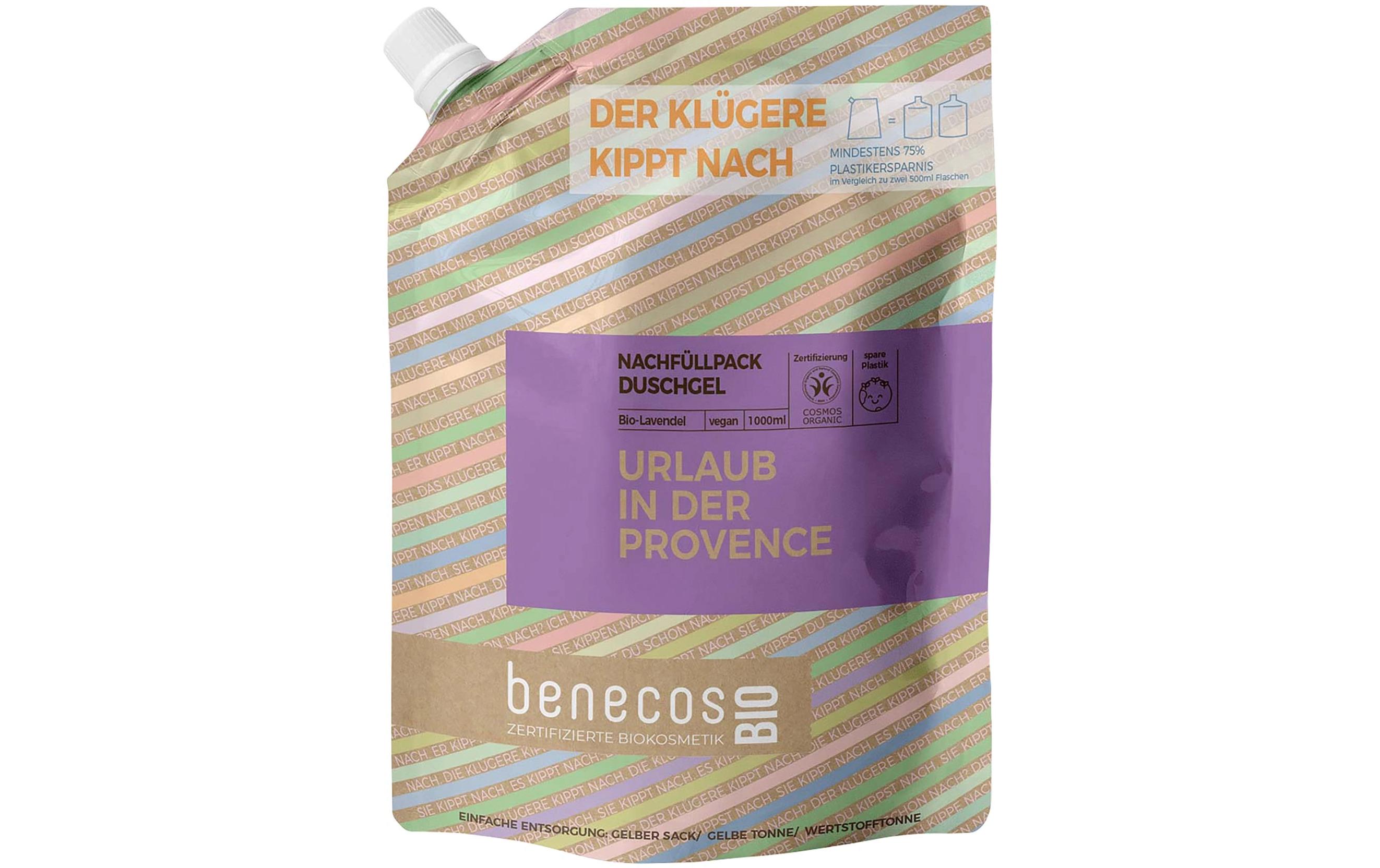 Nachfüllbeutel Duschgel BIO-Lavendel 1000 mlUmweltschonender Nachfüllbeutel mit Bio Duschgel mit aromatischem Bio-Lavendelblütenauszug
