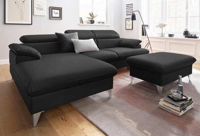 COTTA Ecksofa »Caluso L-Form« mit Kopfteilverstellung, wahlweise mit Bettfunktion & Bettkasten