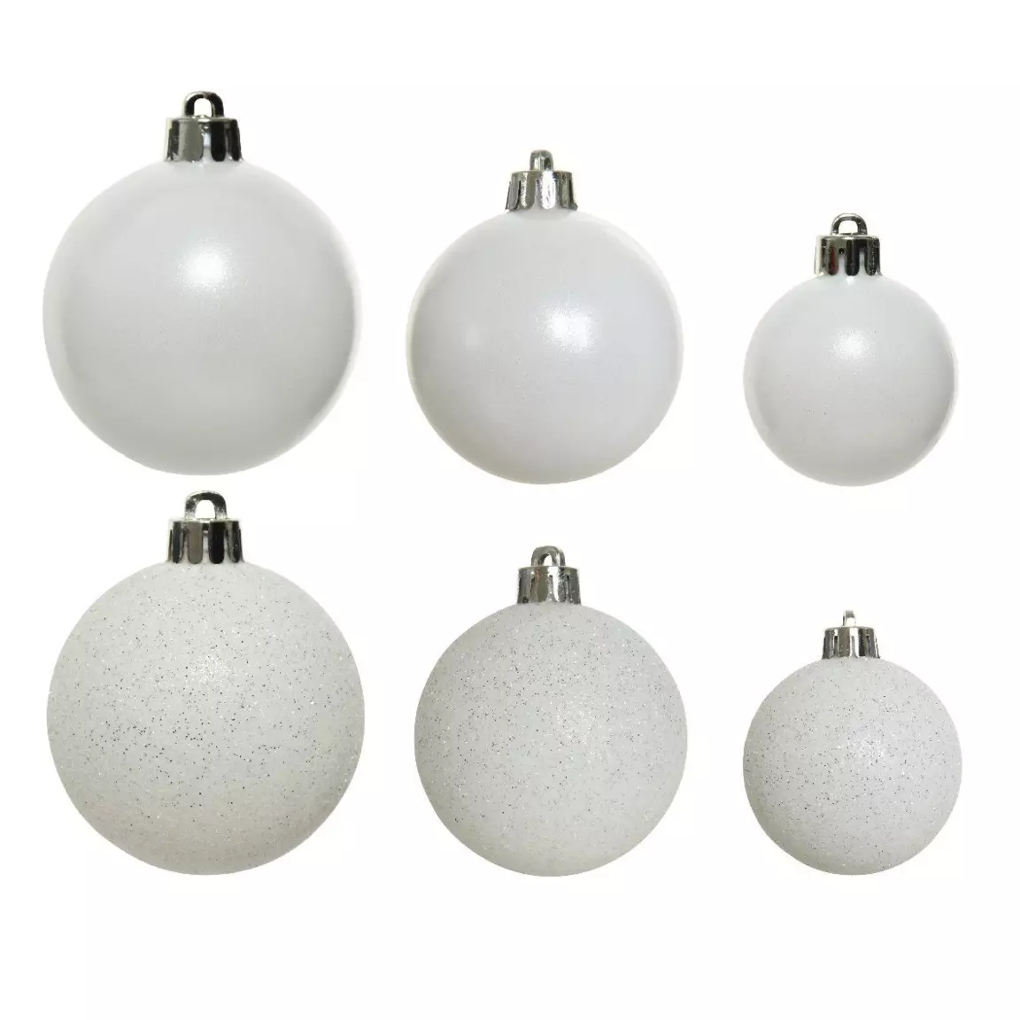 Lot de 30 boules de Noël assorties New Alpine Blanc