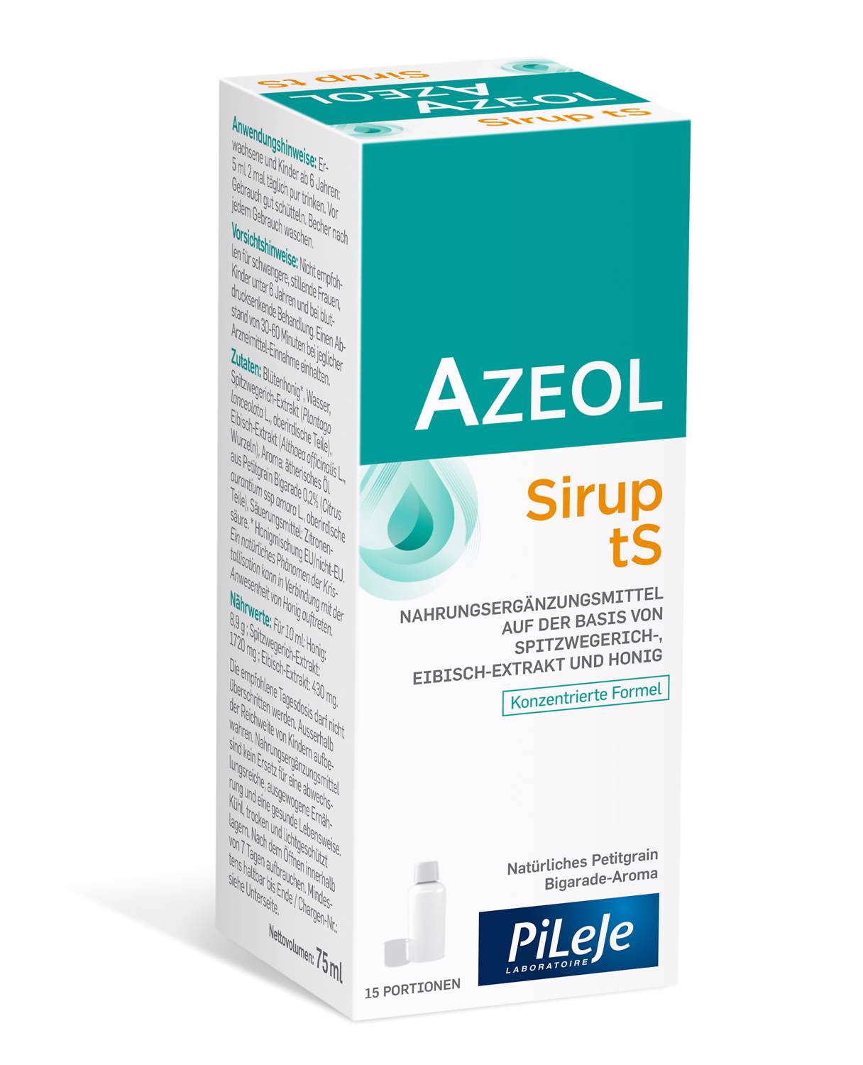 AZEOL toux sèche Sirup<br>75 ml, Flasche, Sirup, natürliches Petitgrain Bigarade Aroma
