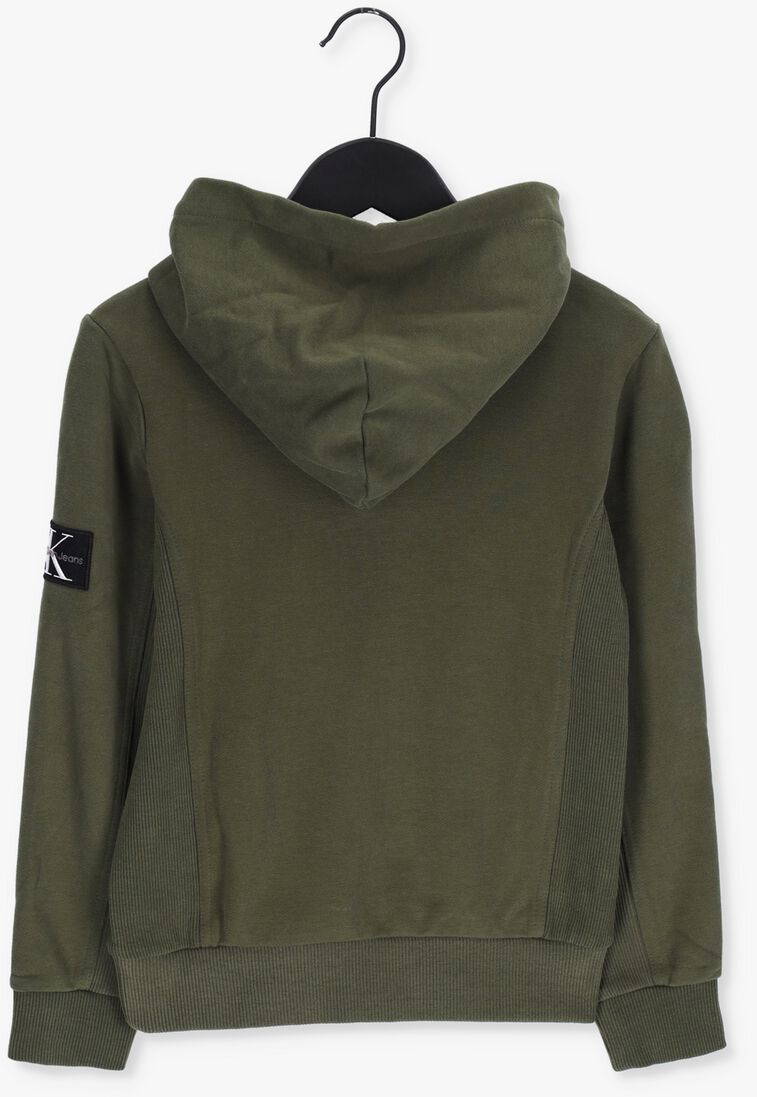 CALVIN KLEIN groene calvin klein trui badge rib hoodie