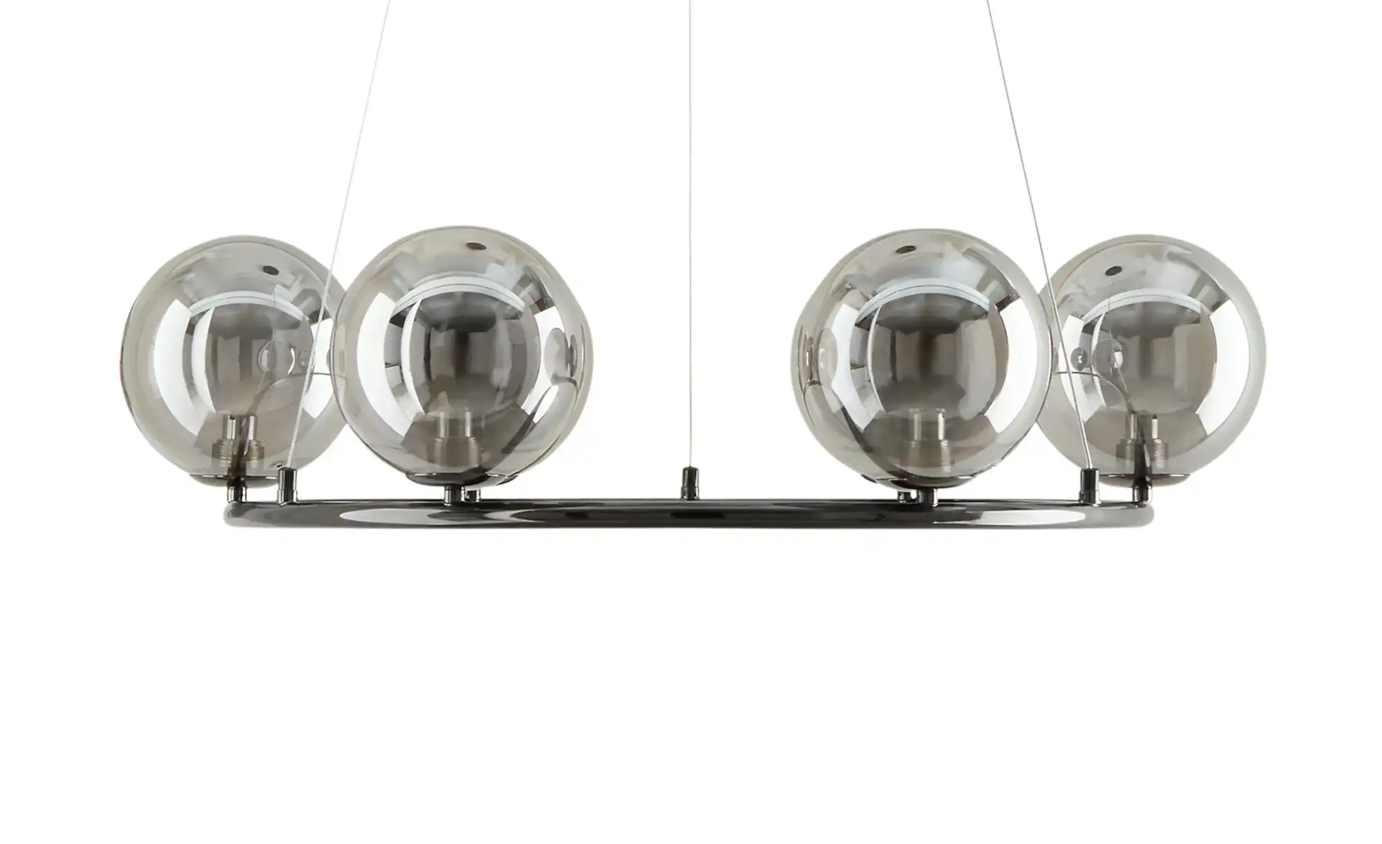 Meisterleuchten LED-Krone 6-flammig, schwarzchrom/Rauchglas