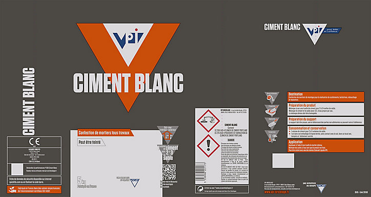 Ciment VPI blanc 5kg sols et murs intérieur/extérieur