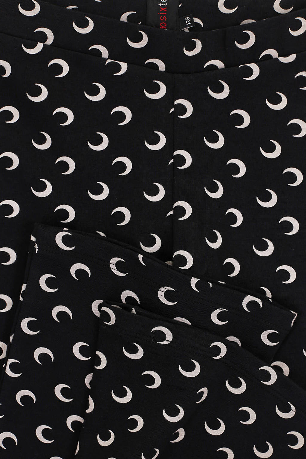 LOOXS flared broek met all over print zwart/ecru