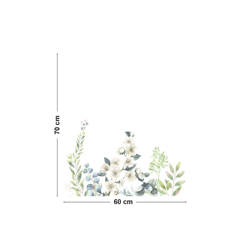 Crédence cuisine Fond de hotte ALU L 60xH 70cm - FLOWERS IN RAIN 99dec
