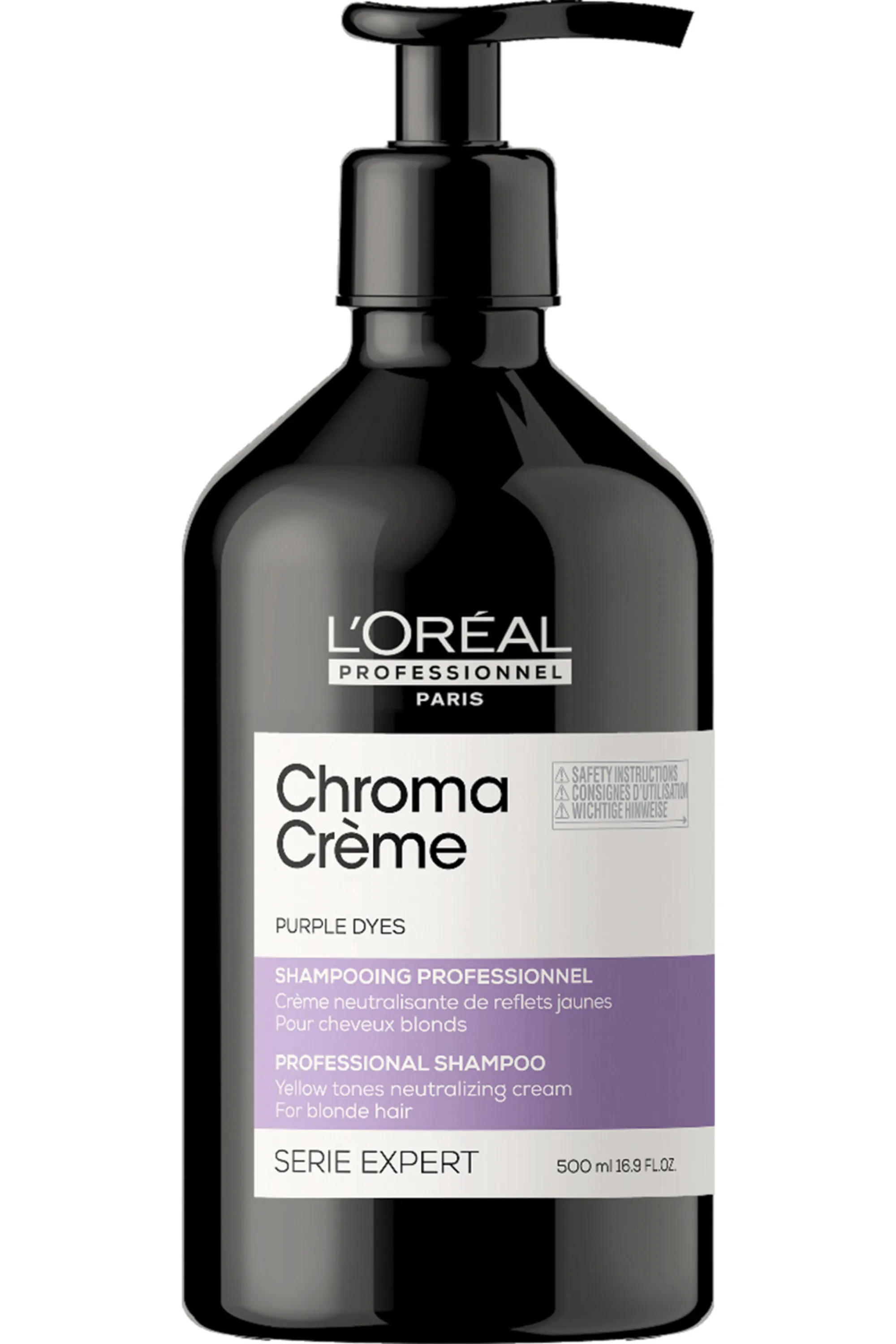 L'Oréal Professionnel Shampoing anti-reflets jaunes pour cheveux blonds Chroma Crème Violet-300 ml