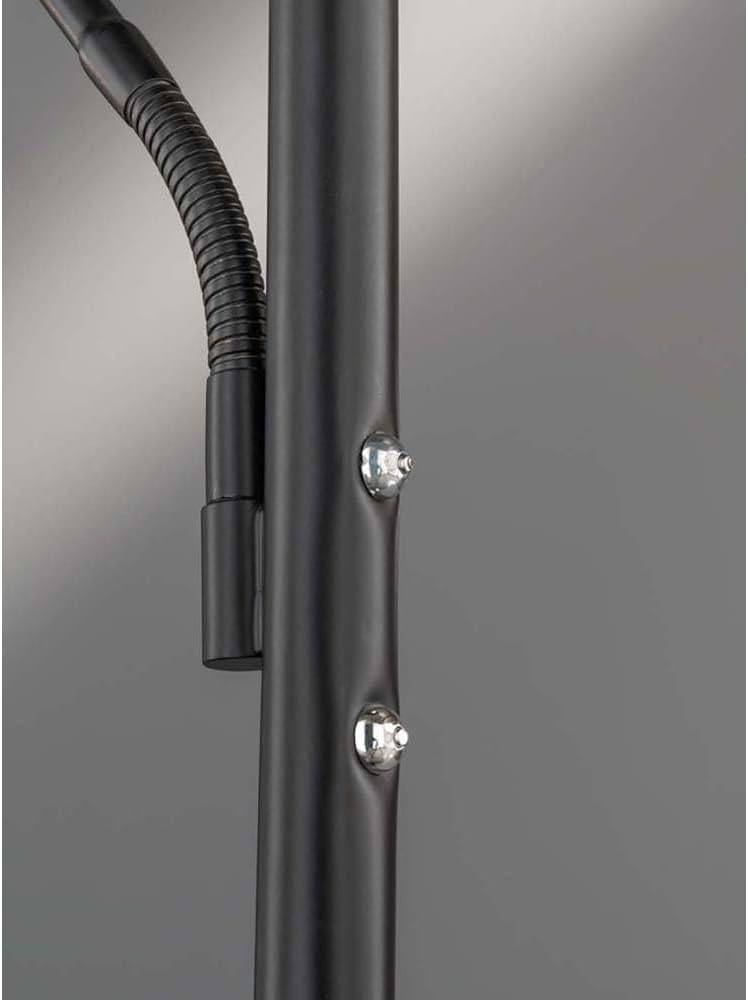 Fischer & Honsel Stehleuchte Dent | Deckenfluter & Lesearm | Helligkeit Stufenlos Dimmbar | Farbtemperatureinstellung 3 Stufen | Tastdimmer | 40318 | EEG: F, Schwarz